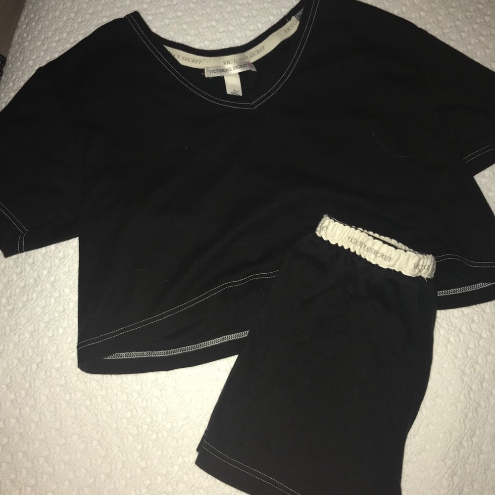 Victoria’s Secret crop top and shorts